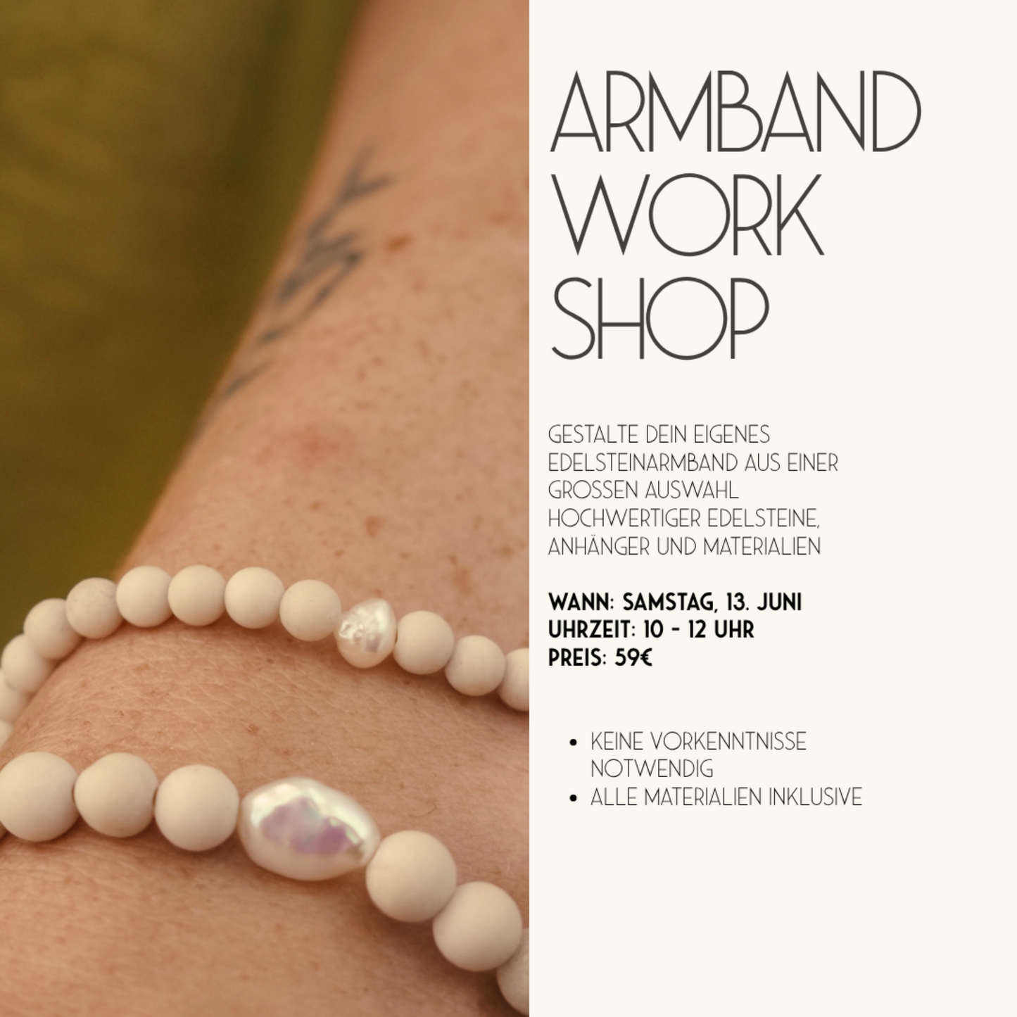 Armband Workshop 13.06.26 in Staffhorst